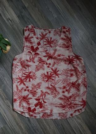 Женская блуза в пальмы р.46/48/50 блузка блузочка майка4 фото