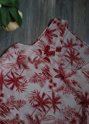 Женская блуза в пальмы р.46/48/50 блузка блузочка майка7 фото