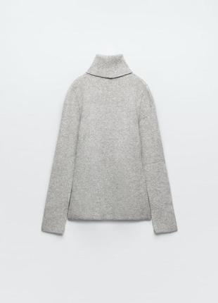 Трикотажний светр zara із піднятим коміром3 фото