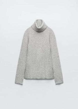 Трикотажний светр zara із піднятим коміром5 фото