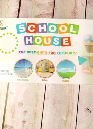 Ігровий намет будиночок school house намет дитяча школа 2 входи school house жовта (оригінальні фото)3 фото