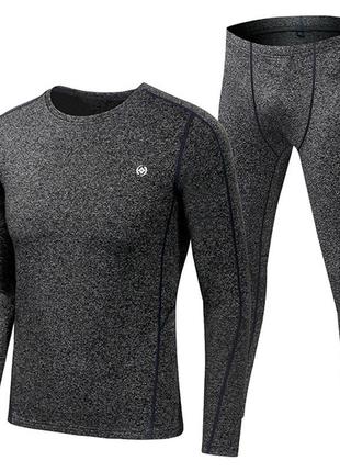 Термобілизна чоловіча xintown nyxt19jbyd-1 gray 2xl еластичний обтислий костюм із теплою підкладкою