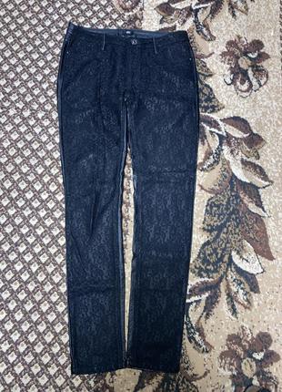 Суперские кожаные штаны с кружевом джинсы брюки кожзам7 фото
