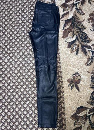 Суперские кожаные штаны с кружевом джинсы брюки кожзам3 фото