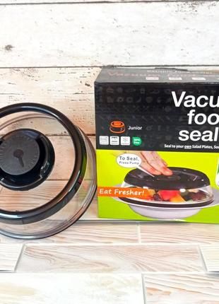 Вакуумная крышка круглая для миски тарелки сковородки сохраняет продукты свежими ukc vacuum food sealer фото1 фото