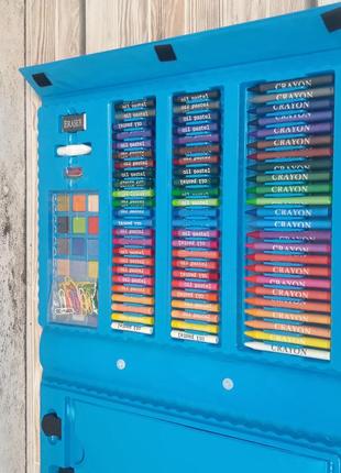 Набір для малювання та творчості з мольбертом у валізці 208 предметів super mega art синій (живі фото)7 фото