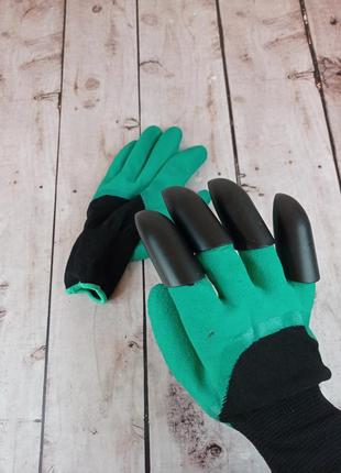 Перчатки грабли для сада и огорода с когтями garden clove перчатки для рыхления живые фото2 фото