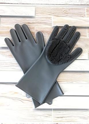 Силиконовые многофункциональные перчатки для мытья super gloves №21 в пакете цвета в ассортименте фото5 фото