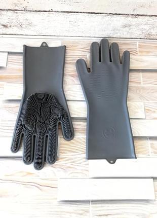 Силиконовые многофункциональные перчатки для мытья super gloves №21 в пакете цвета в ассортименте фото6 фото