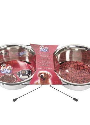 Flamingo (фламінго) dinner set миски на підставці для собак, нержавіюча 3 2х22 см