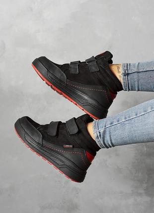 Подростковые ботинки кожаные зимние черные monster розміри 36, 38 fv_001780