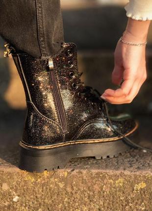 Шикарні черевики dr martens jadon galaxy fur ботинки с мехом зима хутро3 фото