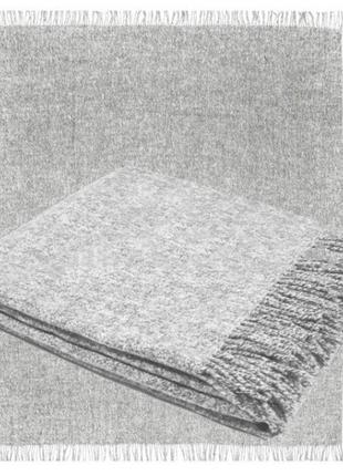 Плед из шерсти мериноса светло-серый 140х2001 фото