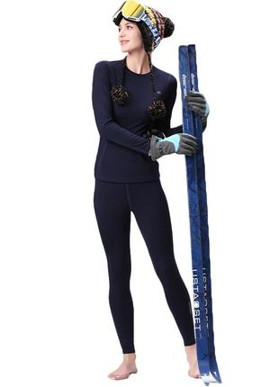 Термобелье женское xintown nyxt19jbyd blue 2xl сохраняющее тепло белье на флисе осень-зима3 фото