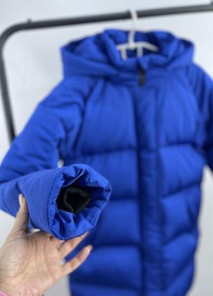 Зимовий пуховик колір електрик на флісі теплий та зручний до -30 морозу9 фото