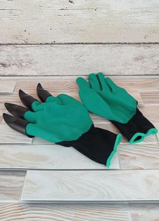 Садові рукавички граблі garden clove з кігтями для розпушування щільні водонепроникні фото2 фото