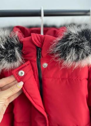 Зимовий костюм курточка червона та штани сірі до -30 морозу6 фото