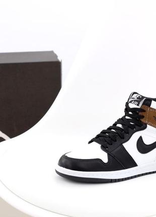 Зимові чоловічі кросівки з хутром nike air jordan 1  dark mocha