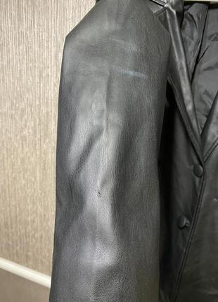 Удлиненный пиджак из эко кожи topshop9 фото