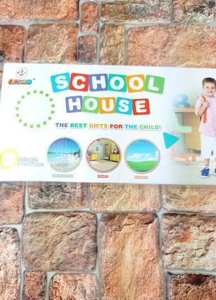 Дитячий намет ігровий школяра будиночок для дівчаток і хлопчиків на 2 входи намет тент school house жовтий6 фото