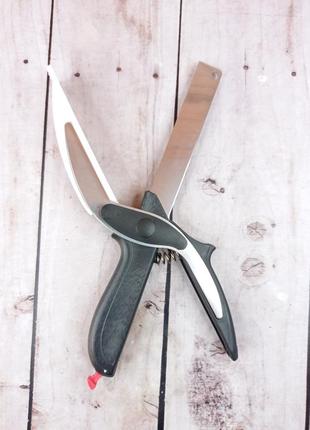 Розумний універсальний кухонний ніж-ножиці clever cutter багатофункціональний для подрібнення і шинкування фото2 фото