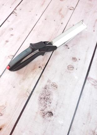 Умный универсальный кухонный нож-ножницы clever cutter многофункциональный для измельчения и шинковки фото6 фото
