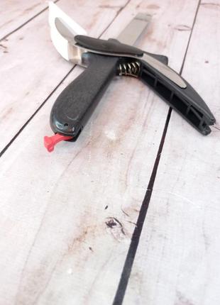 Умный универсальный кухонный нож-ножницы clever cutter многофункциональный для измельчения и шинковки фото4 фото