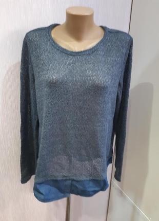 Пуловер с имитацией блузы от tchibo р.44 - 46 европ. наш 50 - 524 фото