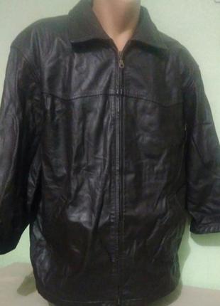 Шкіряна куртка / однотонна куртка на замку/ натуральна шкіра