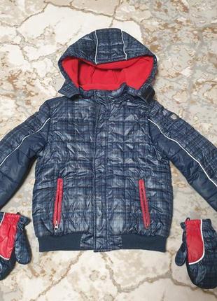 Зимова теплюща куртка пуховик chicco р.128 для хлопчика