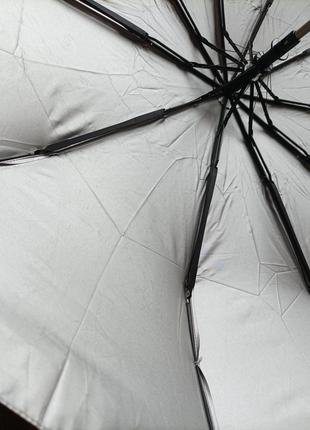 Напіватомат зонт парасолька антивітер срібний низ.7 фото