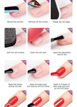 Набір лаків для манікюру базових кольорових різних. гель-лаки для нігтів (6 шт.)3 фото