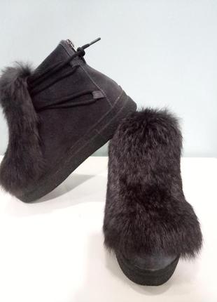 Зимние женские ботинки 38р натурал1 фото