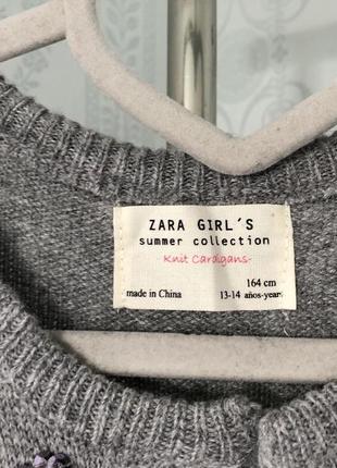 Zara серый вязаный кардиган кофта ангора вискоза5 фото