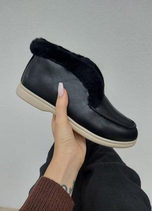 Новинка теплі лофери💣 зима чорні