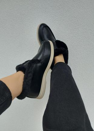Новинка теплі лофери💣 зима чорні