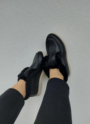 Новинка теплі лофери💣 зима чорні