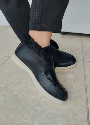Новинка теплі лофери💣 зима чорні
