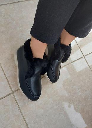 Новинка теплі лофери💣 зима чорні