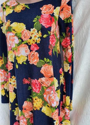 Сукня asos вільна на довгий рукав квітковий принт3 фото