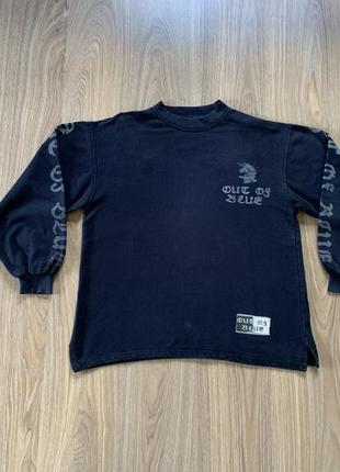 Мужской винтажный хлопковый свитшот с принтом out of blue