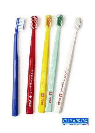 Швейцарська зубна щітка - curaprox cs 3960 super soft м'яка блакитна оригінал