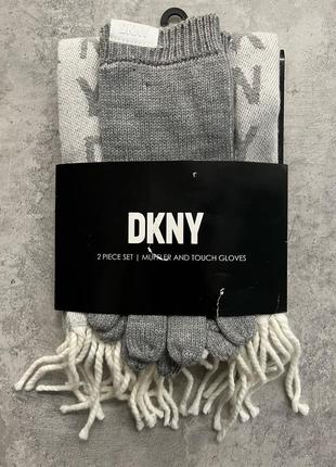 Dkny tеплий подарунковий набір шарф і рукавички1 фото