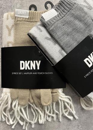 Dkny tеплий подарунковий набір шарф і рукавички6 фото