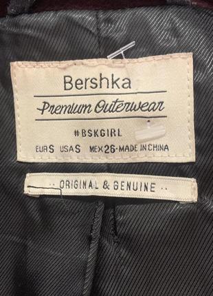 Теплое демисезонное пальто bershka марсала куртка косуха кардиган  размер s7 фото