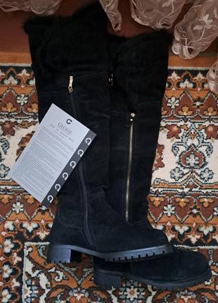 Ботфорды замшевые