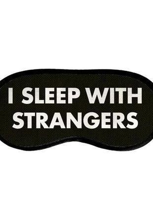 Маска для сну (на очі) з принтом "i sleep with strangers"1 фото