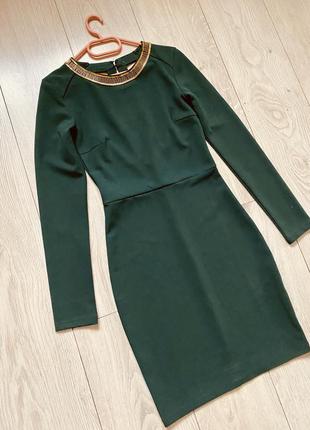 Сукня міні h&m смарагдова коктейльна xs s