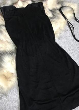 Платье чёрное базовое миди маленькое платье сарафан черный женский 10- s,m8 фото