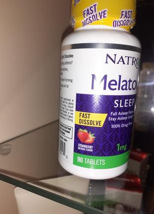 Мелатонин, средство от бессонницы, 90 штук, 1 мг, natrol, сша, новая оригинальная упаковка3 фото